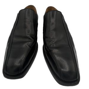 Massimo Emporio Men's Black Leather Dress Loafers Sz 11.5 Pre-Owned Slip On